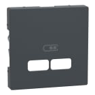 MERTEN - Zentralplatte für USB Ladestation-Einsatz, anthrazit, System M