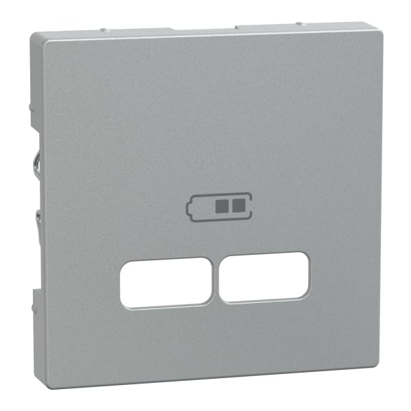 MERTEN - Zentralplatte für USB Ladestation-Einsatz, aluminium, System M