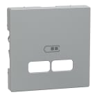 MERTEN - Zentralplatte für USB Ladestation-Einsatz, aluminium, System M