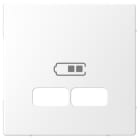 MERTEN - Zentralplatte für USB Ladestation-Einsatz, Lotosweiß, System Design