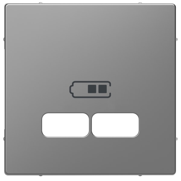 MERTEN - Zentralplatte für USB Ladestation-Einsatz, Edelstahl, System Design