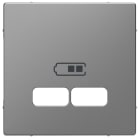 MERTEN - Zentralplatte für USB Ladestation-Einsatz, Edelstahl, System Design