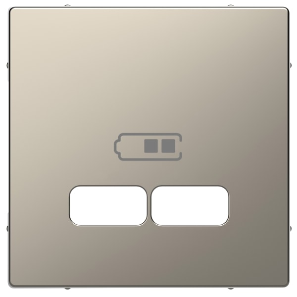MERTEN - Zentralplatte für USB Ladestation-Einsatz, Nickelmetallic, System Design