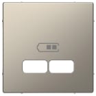 MERTEN - Zentralplatte für USB Ladestation-Einsatz, Nickelmetallic, System Design