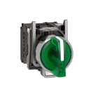SCHNEIDER ELECTRIC - Leuchtwahlschalter, XB4, Metall, 22mm, grün, LED, 3 Stell., 1S+1Ö, 24VACDC