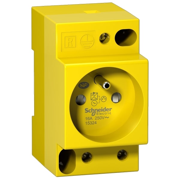 SCHNEIDER ELECTRIC - Gelbe Steckdose iPC, 16A, DIN-Schiene, franz. Ausführung NF, Breite 45mm