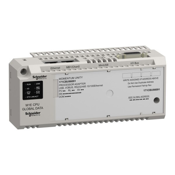 SCHNEIDER ELECTRIC - Unity M1E Prozessor, RS232/485, Ethernet, USB, E/A-Bus, globale Daten