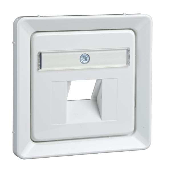 SCHNEIDER ELECTRIC - Zentralplatte für 1xRJ45 mit Schriftfeld FASHION/RIVA/SCALA reinweiß