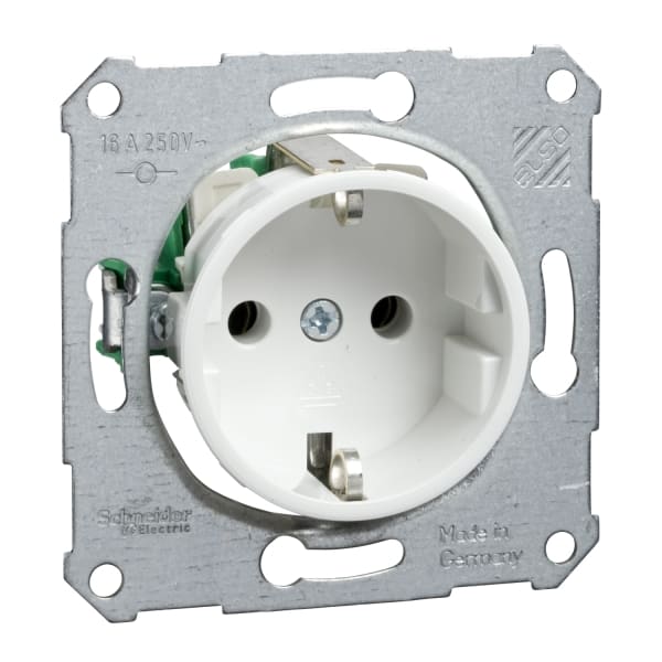 SCHNEIDER ELECTRIC - Steckdose 16A für Zentralplatte FASHION/RIVA/SCALA Steckklemme reinweiß