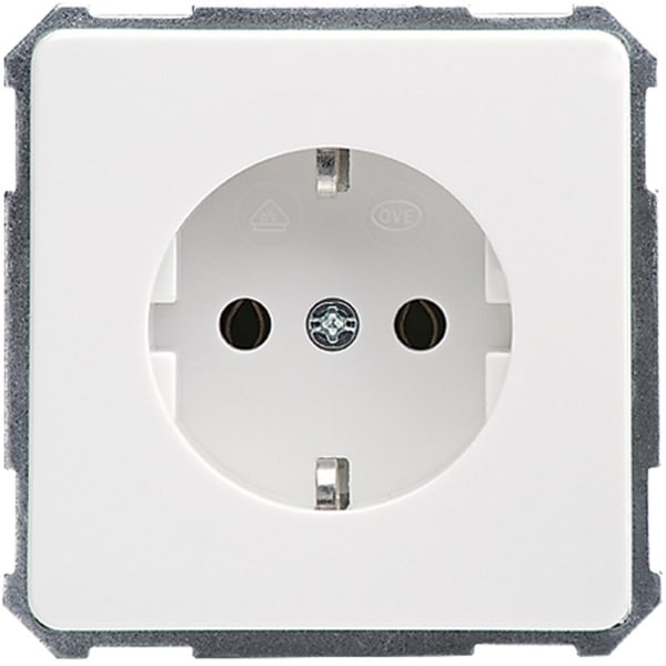 SCHNEIDER ELECTRIC - Steckdose 16A ohne Kralle FASHION/RIVA/SCALA Steckklemme reinweiß