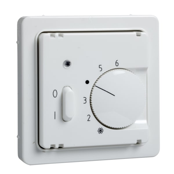 SCHNEIDER ELECTRIC - Zentralplatte Temp. Regler EIN/AUS-Schalter FASHION/RIVA/SCALA reinweiß
