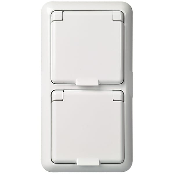 SCHNEIDER ELECTRIC - Steckdose 2-fach komplett 16A FASHION IP44 Schraubklemme reinweiß