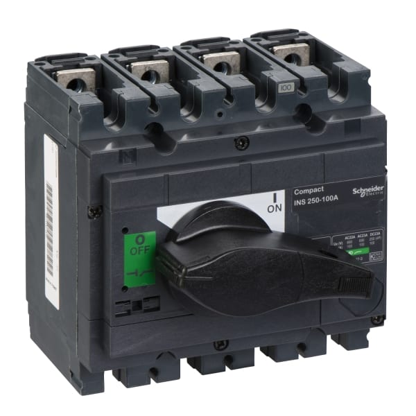 SCHNEIDER ELECTRIC - Lasttrennschalter ComPact INS250 4P 100A Festeinbau mit schwarzem Drehantrieb