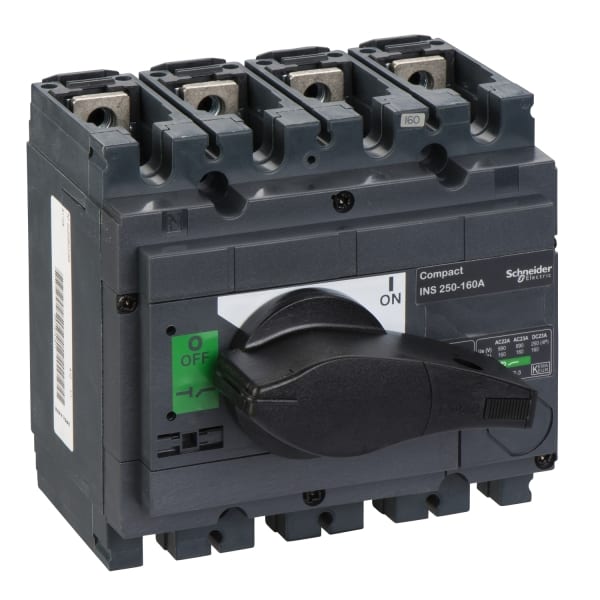 SCHNEIDER ELECTRIC - Lasttrennschalter ComPact INS250 4P 160A Festeinbau mit schwarzem Drehantrieb