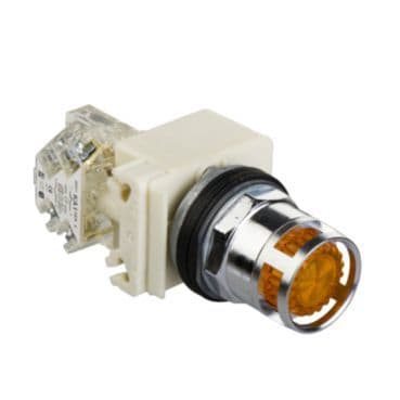 SCHNEIDER ELECTRIC - Leuchtdrucktaster, gelb, Ø 30, flach, o. Rastung, 24 V, 1OC