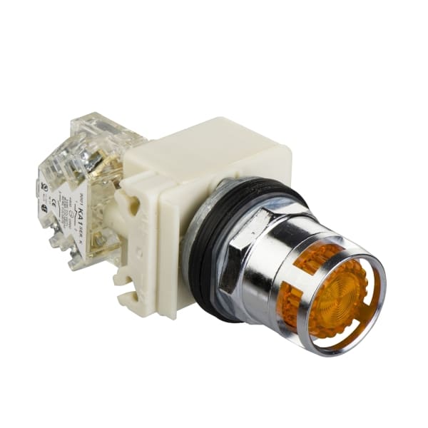 SCHNEIDER ELECTRIC - Leuchtdrucktaster, gelb, Ø 30, flach, o. Rastung, 120V, 1OC