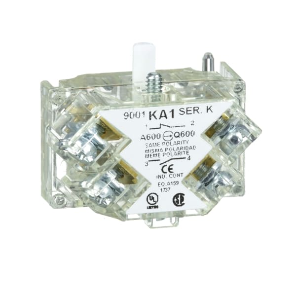 SCHNEIDER ELECTRIC - Hilfsschalterblock m. gesch. Klemmen, 9001K, 1W Standard, Silberlegierung