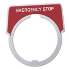 SCHNEIDER ELECTRIC - Schild, Ø 30, 40x43mm, EMERGENCY STOP