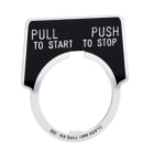 SCHNEIDER ELECTRIC - Schild - Ø 30 - 44 x 50 mm - PULL TO START/PUSH TO STOP