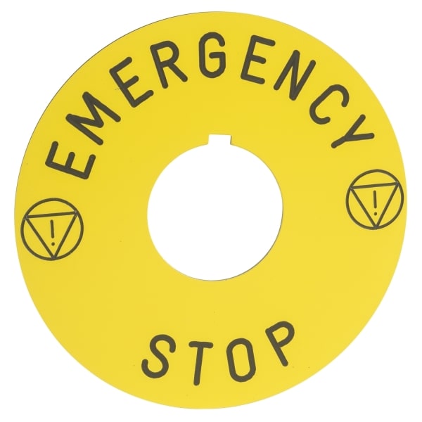 SCHNEIDER ELECTRIC - Not-Aus-Schild Ø 60mm, EMERGENCY STOP, für Einheiten mit Ø 30