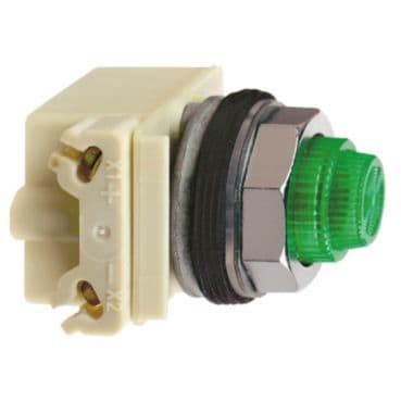 SCHNEIDER ELECTRIC - Leuchtmelder, achteckig Ø 30 - IP 65 - grün - BA 9s LED - 24 V - Laschen
