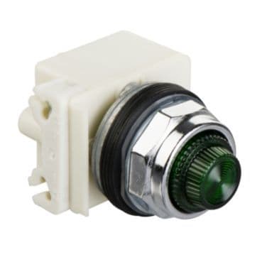 SCHNEIDER ELECTRIC - Leuchtmelder, achteckig Ø 30 - IP 65 - grün - Glühlampe BA 9s - 120 V - Laschen