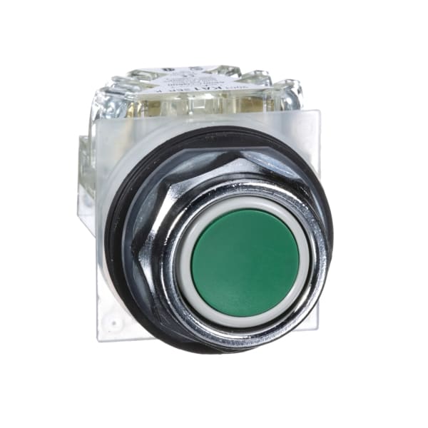 SCHNEIDER ELECTRIC - Drucktaster, grün Ø 30, flach, o. Rastung, 1W