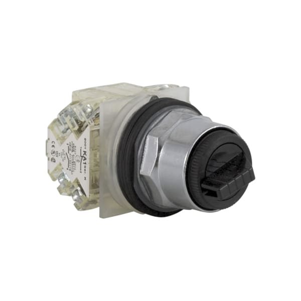 SCHNEIDER ELECTRIC - Wahlschalter, schwarz Ø 30, m. Knebel, 3 Stellungen, 2S+2Ö