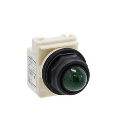 SCHNEIDER ELECTRIC - achteckige Kontrollleuchte Ø 30 - grün - glühend BA 9s - 120V AC/DC - IP66