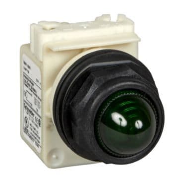 SCHNEIDER ELECTRIC - Leuchtmelder, achteckig Ø 30, grün, Glühlampe BA 9s, 230V AC, IP66