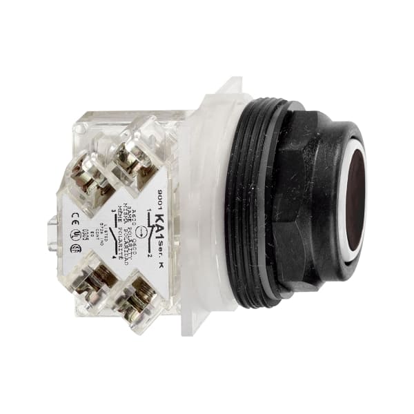 SCHNEIDER ELECTRIC - Drucktaster, schwarz Ø 30, flach, mit Federrückstellung, 1W