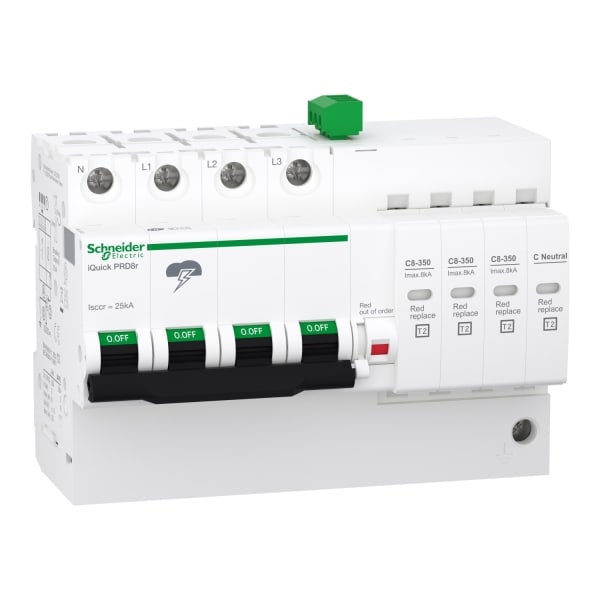 SCHNEIDER ELECTRIC - Überspannungsabl. iQuick PRD8r, Steckb. Schutzmodule 3P+N, Imax 8kA