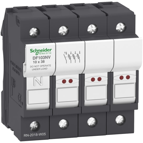 SCHNEIDER ELECTRIC - Sicherg.-halt. TeSys 3p N 32A , Sicherg.-gr. 10x38mm, m. Anz. f. Sich.-fall