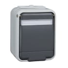 SCHNEIDER ELECTRIC - Steckdose mit Schriftfeld 16A AquaTop Steckklemme licht/basaltgrau