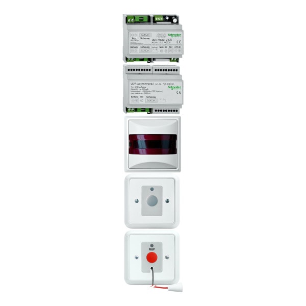 SCHNEIDER ELECTRIC - BEHINDERTEN-WC-SET mit USV-Netzteil für DIN-Schiene (SIGMA) JOY reinweiß