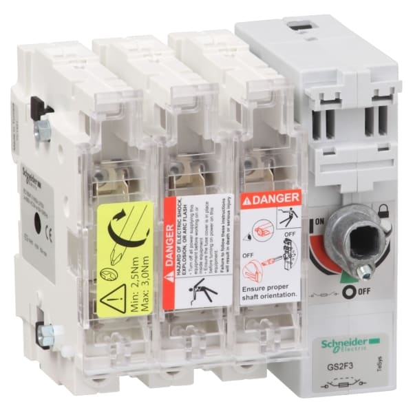 SCHNEIDER ELECTRIC - Lasttrennschalter m. Sicherungen TeSys GS2F, 3p, 50A, DIN 14x51mm