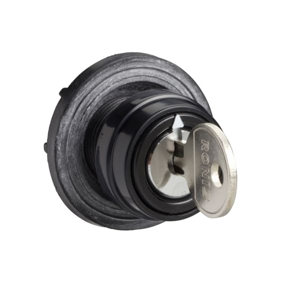 SCHNEIDER ELECTRIC - Betät.element m. Frontring Ø 29mm, Kunst,-Frontr., silberf., Schlüs. Ronis 8R1