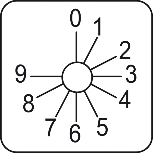 SCHNEIDER ELECTRIC - Bezeichnungsschild für Nockenschalter 0 bis 9, 45x45mm