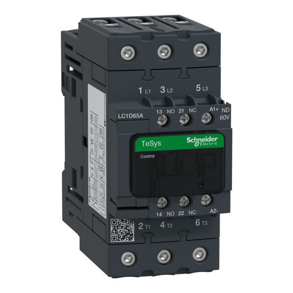 SCHNEIDER ELECTRIC - Leistungsschütz, 3p+1S+1Ö, 30kW/400V/AC3, 65A, Spule 60V DC