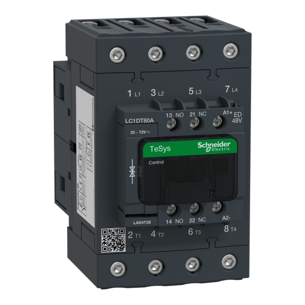 SCHNEIDER ELECTRIC - Leistungsschütz, 4p+1S+1Ö, 80A/AC1, Spule 48V DC
