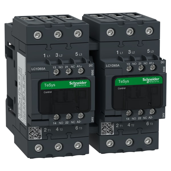 SCHNEIDER ELECTRIC - Wendeschützkombination, 3p+1S+1Ö, 37kW/400V/AC3, 65A, Spule 24V DC, 11W