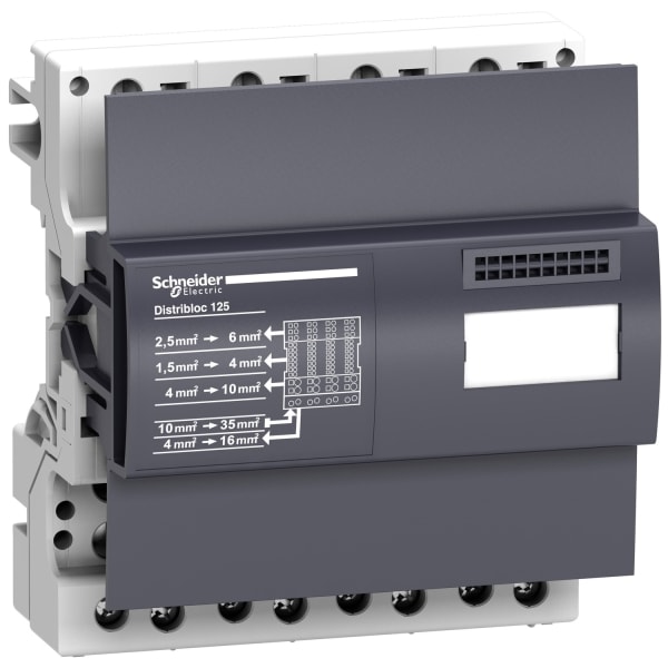 SCHNEIDER ELECTRIC - PrismaSeT-P, Linergy DX, Verteilerblock, 4polig,125A,Breite=6Moduleinheiten