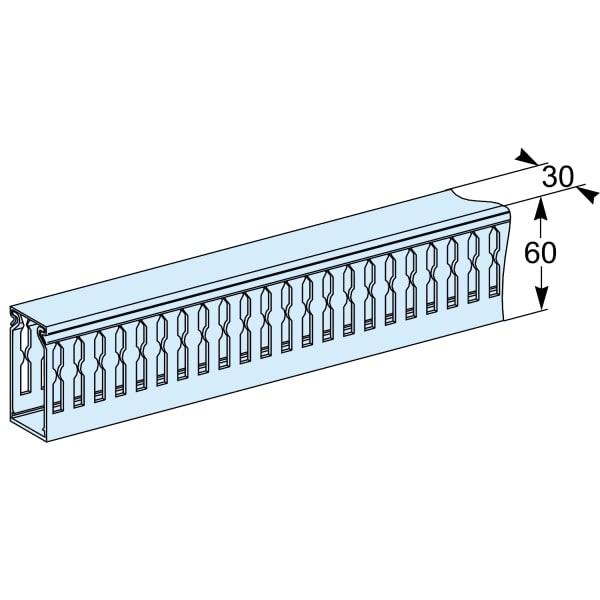 SCHNEIDER ELECTRIC - PrismaSeT-P, Kabelkanal, horizontal,mit Träger,Breite=30mm,Höhe=60mm,Länge=450mm,(4Stück)