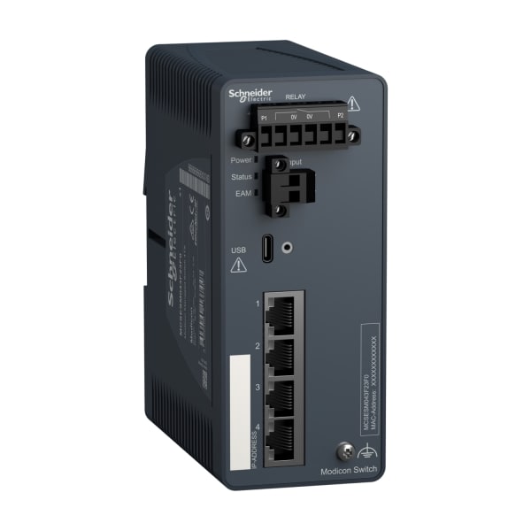 SCHNEIDER ELECTRIC - Modicon Managed Switch, 4 Ports für Kupfer (4TX 10/100 Mbit/s)
