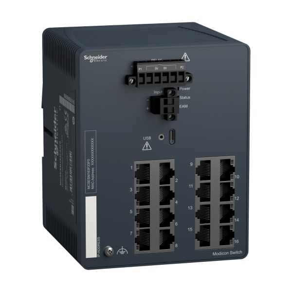 SCHNEIDER ELECTRIC - Modicon Managed Switch, 16 Ports für Kupfer (16TX 10/100 Mbit/s)