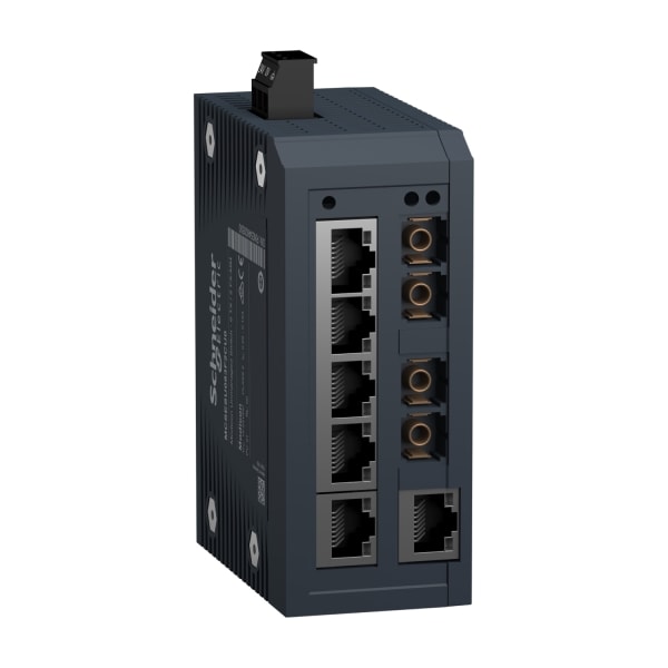SCHNEIDER ELECTRIC - Modicon Unmanaged Switch, 6 Ports für Kupfer (6TX 10/100 Mbit/s) + 2 Ports für Glasfaser Multimode (2FX-MM 100 Mbit/s)