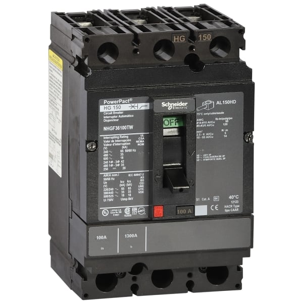 SCHNEIDER ELECTRIC - PowerPact-Multistandard, H-Typ, 150A, TM-Auslöseeinheit,65kA/480V
