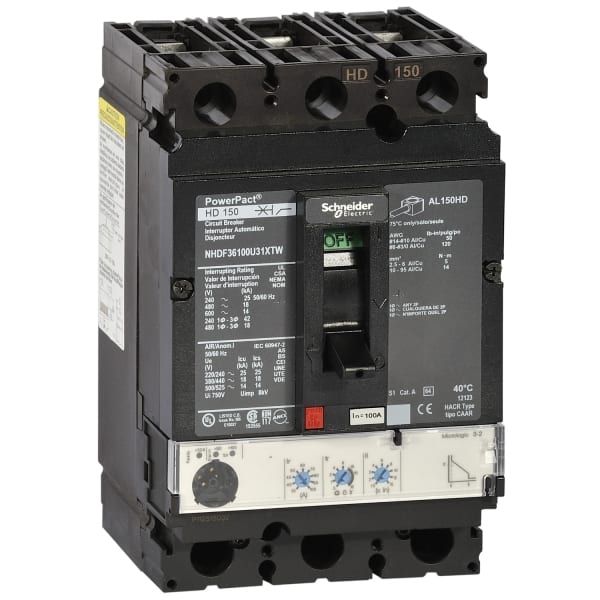 SCHNEIDER ELECTRIC - PowerPact-Multistandard, H-Rahmen, 100 A, 100 kA, Auslösegerät Micrologic 3.0