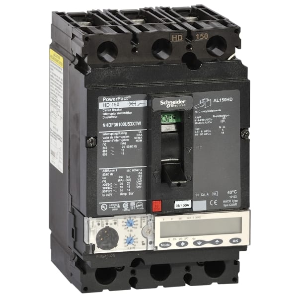 SCHNEIDER ELECTRIC - PowerPact-Multistandard, H-Rahmen, 100 A, 100 kA, Auslösegerät Micrologic 5.2 E