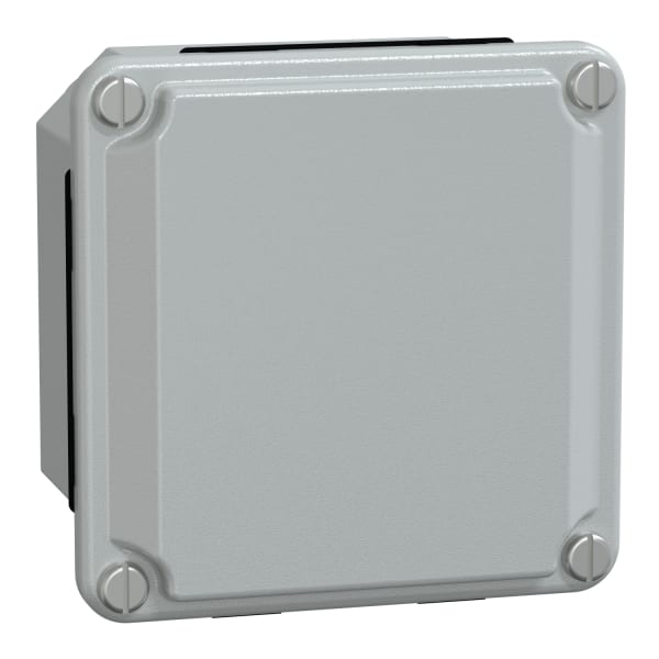 SCHNEIDER ELECTRIC - Industriegehäuse aus Metall,nied. Plattenabdeckung,H85xB85xT49,IP55,RAL7035 grau